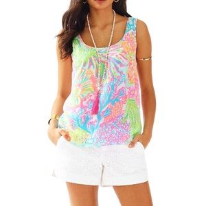 Lilly Pulitzer Silk Cosmos Sleeveless Top